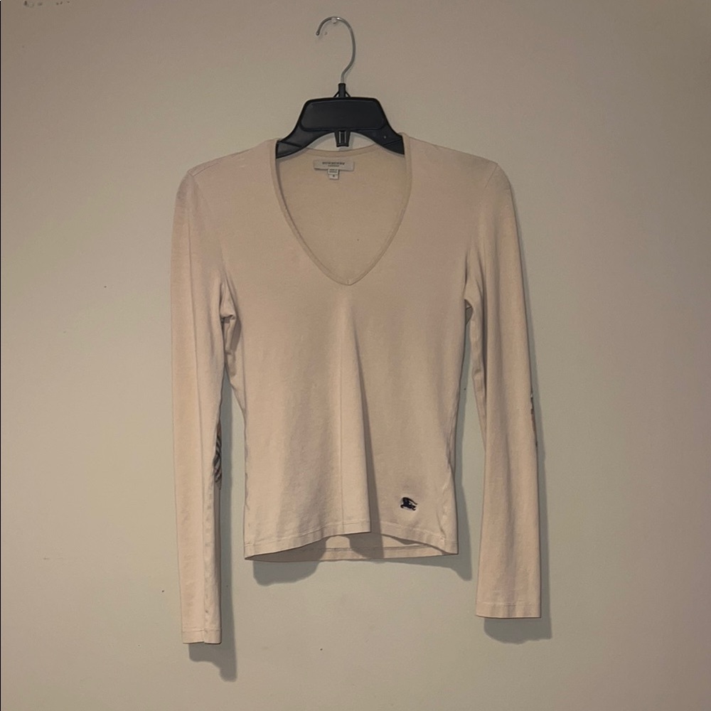 Burberry Women's Beige V-Neck Top